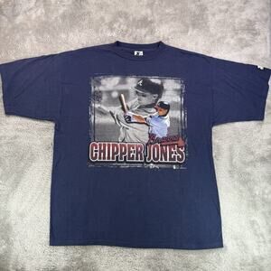Vtg 1997‎ Starter Chipper Jones Atlanta Braves MLB Baseball Single Stitch Tee XL